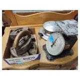 Irons, scale and waffle iron