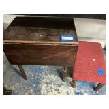 2 Items. - Footstool & Childï¿½s Table