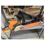 Stihl chain saw, chaps and oil