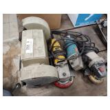 Bench grinder and 3 angle grinders