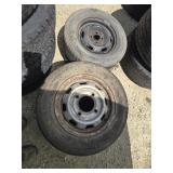 5 tires, 4 with rims