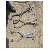 Vintage aluminum railroad tie tongs