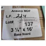 Arauco MDF base board 3-1/4x16