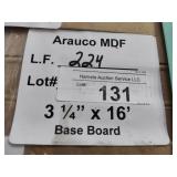 Arauco MDF base board 3-1/4x16
