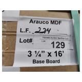 Arauco MDF base board 3-1/4x16