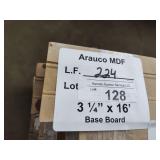 Arauco MDF base board 3-1/4x16