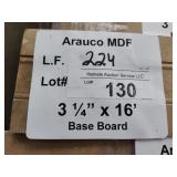 Arauco MDF base board 3-1/4x16