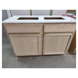 48" double sink vanity unfinished oak with top