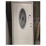 Exterior door, 36 in ,3/4 Oval Deco LH