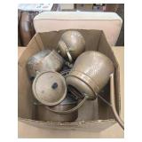 Box of copper pots