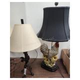 2 chicken table lamps