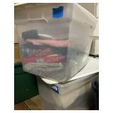 2 Totes Fabric Scraps & Clothing