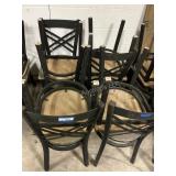 Group 8 Chairs - Metal Frame, Wood Seats