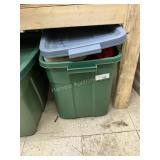 1 tote of wool clothing, blankets and other warm