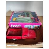 Barbie bath and Tonka truck (truck missing wheels)