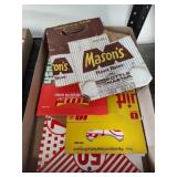 3 soda boxes and sign