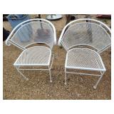 2 metal patio chairs