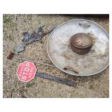 Hubcaps, decor, sled and other