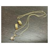 Necklace & Earrings marked 585 or 14K