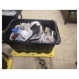 Tote of jewelry beads and other items
