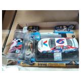Nascar items and Pabst fisherman banner