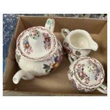 Masons Ironstone Tea Set - Lid Chipped