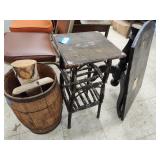 Table, stand and keg