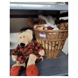 Teddy bears and basket