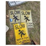Plastic Slow signs