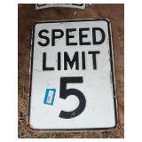 Metal speed limit sign