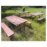 3 picnic tables
