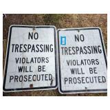 2 no trespassing signs