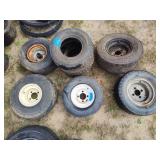 5 wheels and 2 tires