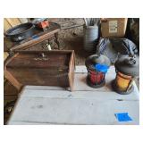 2.candle lamps and bread box