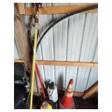 Sprayers, saw, rake, cone and other
