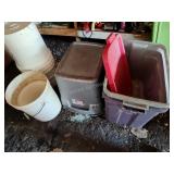 3 totes and buckets