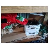 Christmas lights, extension cord and decor