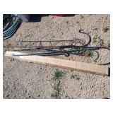 Shepherds hooks and vinyl trellis
