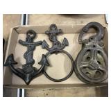 Iron Pulley & Anchor Decor