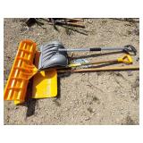 3 snow shovels
