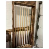 Billiards Rack & Cue Sticks