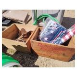 2 boxes with flags and other