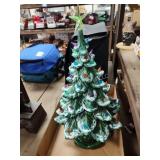 Ceramic lighted Christmas tree 19" T