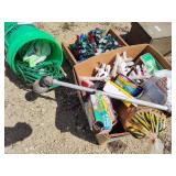 Christmas lights, extensions cord, assorted items
