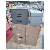 2 file cabinets and box