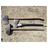 2 axes and sledge