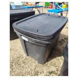 2 plastic totes with lids