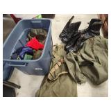 Tote of military apparel and other