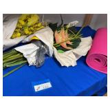 Artificial Flowers & Yoga Mat