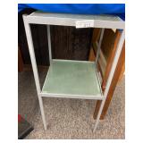 Metal Table - Glass Inserts- approx 32 x 16 x 16"